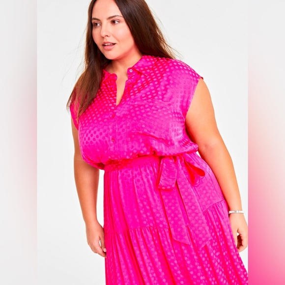 NWT On 34th Plus Fall Midi Fuchsia - Picture 2 of 3